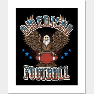 American Football USA Flag Bald Eagle Sports Fan Posters and Art